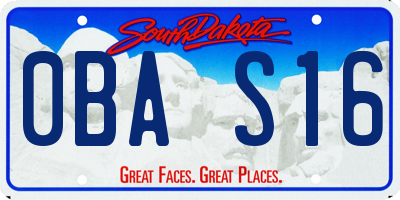 SD license plate 0BAS16