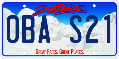 SD license plate 0BAS21
