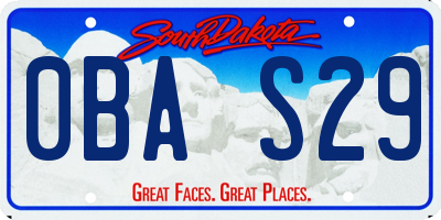 SD license plate 0BAS29