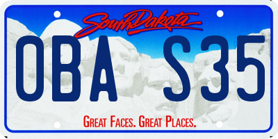 SD license plate 0BAS35