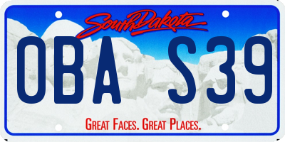 SD license plate 0BAS39