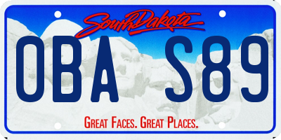 SD license plate 0BAS89