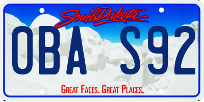 SD license plate 0BAS92