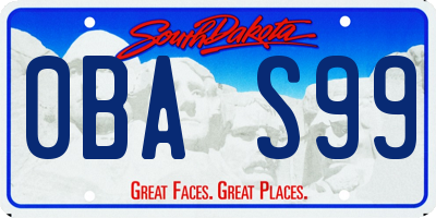 SD license plate 0BAS99