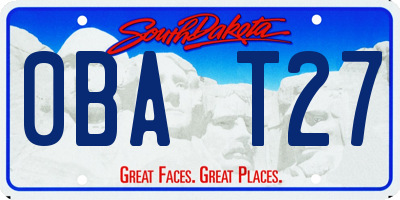 SD license plate 0BAT27