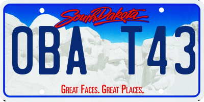 SD license plate 0BAT43