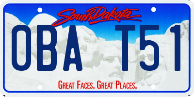 SD license plate 0BAT51