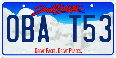 SD license plate 0BAT53