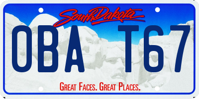 SD license plate 0BAT67