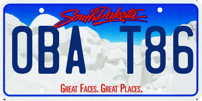 SD license plate 0BAT86