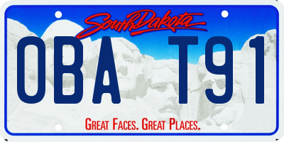 SD license plate 0BAT91