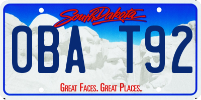 SD license plate 0BAT92