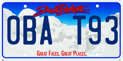 SD license plate 0BAT93