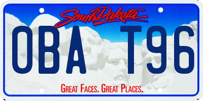 SD license plate 0BAT96