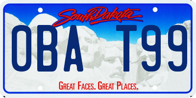 SD license plate 0BAT99