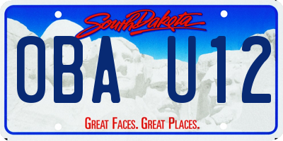 SD license plate 0BAU12