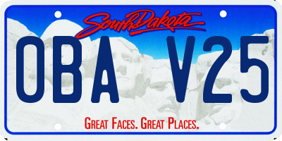 SD license plate 0BAV25