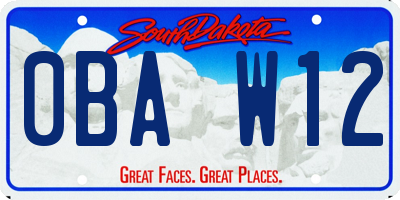 SD license plate 0BAW12