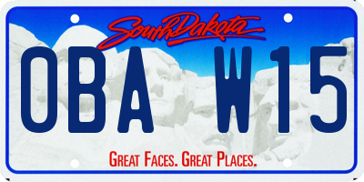 SD license plate 0BAW15