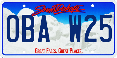SD license plate 0BAW25