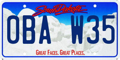SD license plate 0BAW35