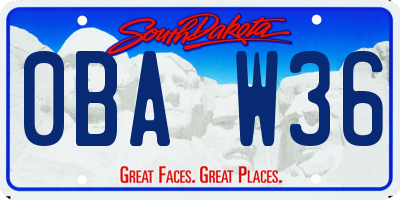 SD license plate 0BAW36