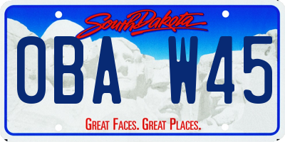 SD license plate 0BAW45