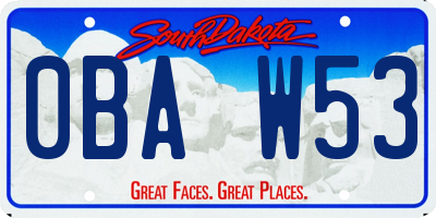 SD license plate 0BAW53