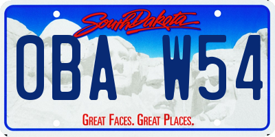 SD license plate 0BAW54