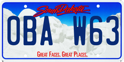 SD license plate 0BAW63