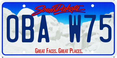 SD license plate 0BAW75