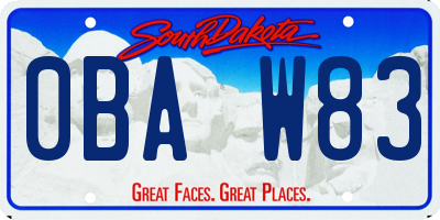 SD license plate 0BAW83