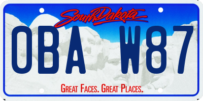 SD license plate 0BAW87
