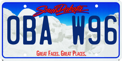 SD license plate 0BAW96
