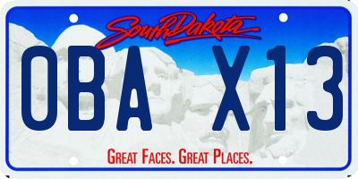 SD license plate 0BAX13