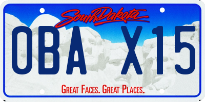 SD license plate 0BAX15