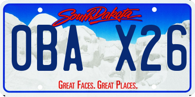 SD license plate 0BAX26