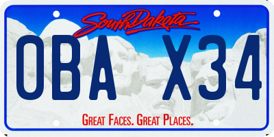 SD license plate 0BAX34