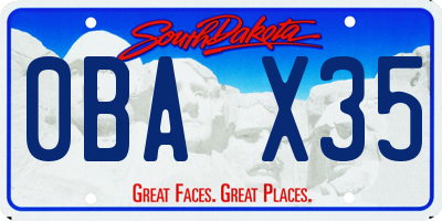 SD license plate 0BAX35