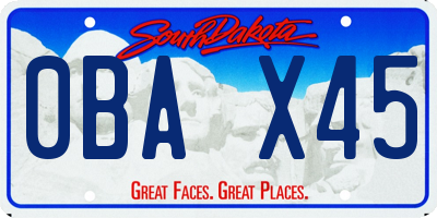 SD license plate 0BAX45