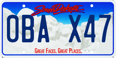 SD license plate 0BAX47
