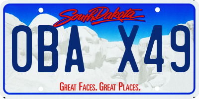 SD license plate 0BAX49