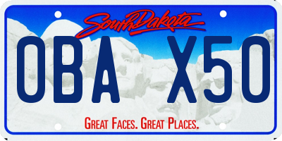 SD license plate 0BAX50