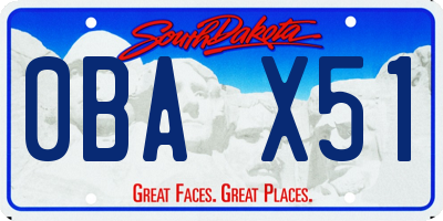 SD license plate 0BAX51