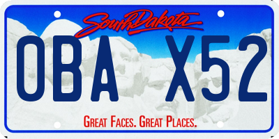 SD license plate 0BAX52