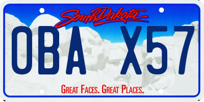 SD license plate 0BAX57