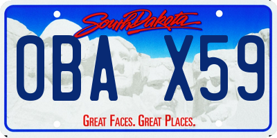 SD license plate 0BAX59