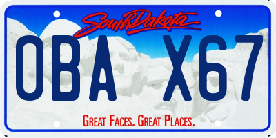 SD license plate 0BAX67