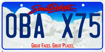 SD license plate 0BAX75