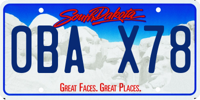 SD license plate 0BAX78